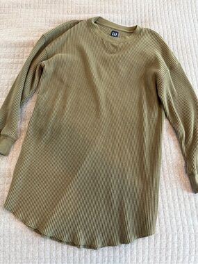 GAP Olive Green Thermal Women’s Long Sleep Shirt